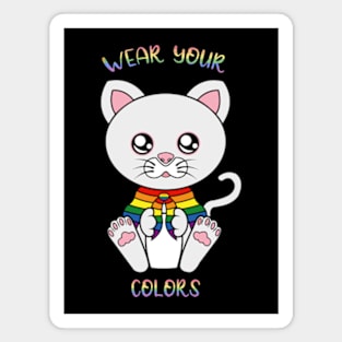 LGBT flag, Cute Cat LGBT. Magnet